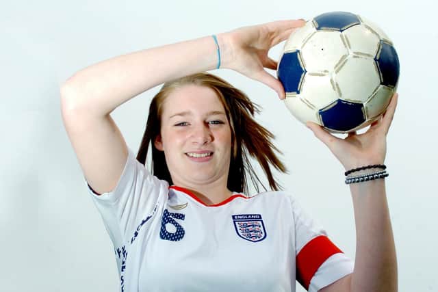 Gemma Bonner with England ladies back in 2007.
