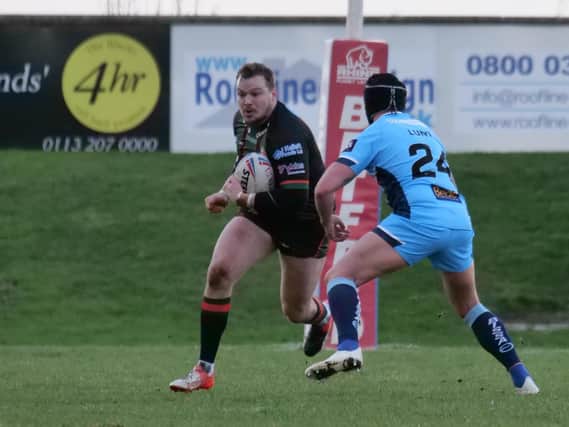 Tom Ashton on the attack for Hunslet. Picture by Paul Johnson.