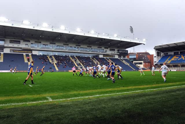 A sparsely-populated Emerald Headingley stadium for the visit of Bedford Blues last October. Picture: Steve Riding.