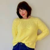 Hannah Roberts models Mila yellow jumper, £29, from Watson and White at WatsonandWhite.com.
