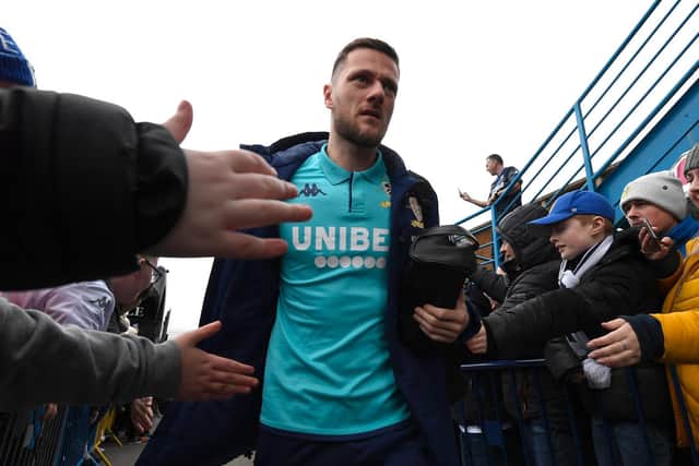 HUGE SUPPORT: From Leeds United's fans as skipper Liam Cooper arrives for January's clash against Sheffield Wednesday at Elland Road. Photo by George Wood/Getty Images.