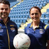 In tandem: Leeds Rhinos director of netball Anna Carter, right, with the head coach she has brought in for the 2021 Superleague season, Dan Ryan.