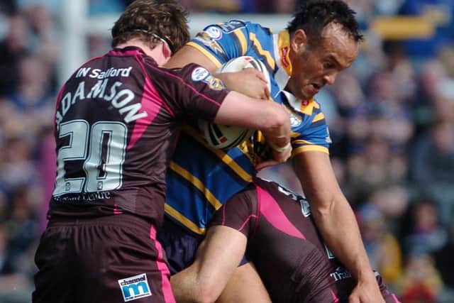 Jamie Jones-Buchanan forges ahead against Salford in 2009. Picture: Bruce Rollinson/JPIMedia.