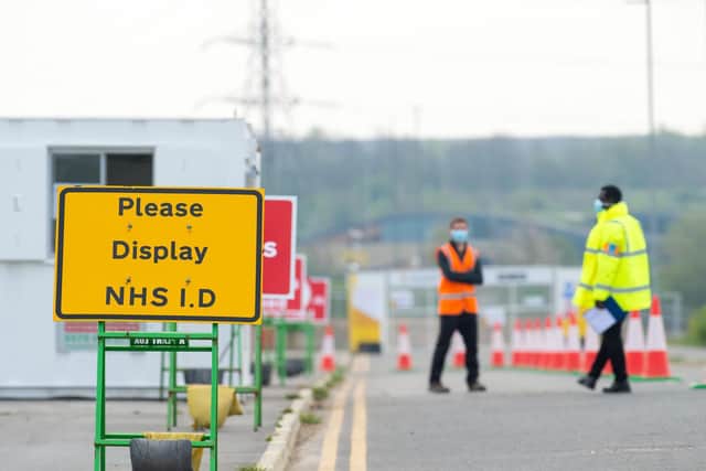Coronavirus testing centre at Temple Green park and ride site (Photo: Bruce Rollinson)
