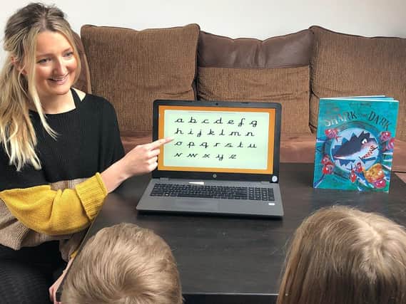 Yeadon teacher Sarah Sharp delivers a lesson on the Yeadon Westfield Early Years youtube channel