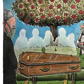 'Here to help you say goodbye' - Graeme Bandiera's Yorkshire Post cartoon.