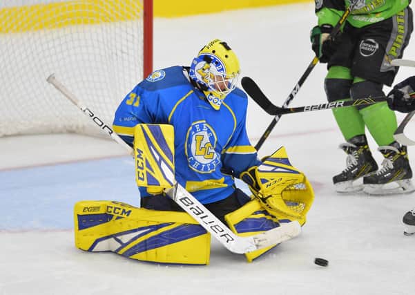 BACK FOR MORE? Goaltender Sam Gospel excelled between the pipes for Leeds Chiefs last season. Picture: Dean Woolley.
