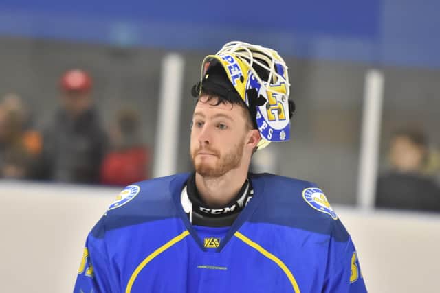 ON SHOW: Leeds Chiefs' netminder Sam Gospel enhanced his reputation during the inaugural NIHL National season. Picture courtesy of Steve Brodie