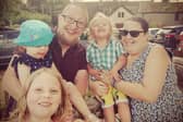 Ayla Wallace, known online as 'Button' pictured with her mum, Dani, dad Ben and her twin siblings. Photo provided by family