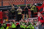Fire crews burst into applause for our NHS heroes (Photo: Jonathan Gawthorpe)