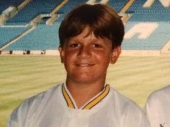 INNOCENT: A much younger Michael Normanton, of The Square Ball, at the home of his beloved Leeds United.