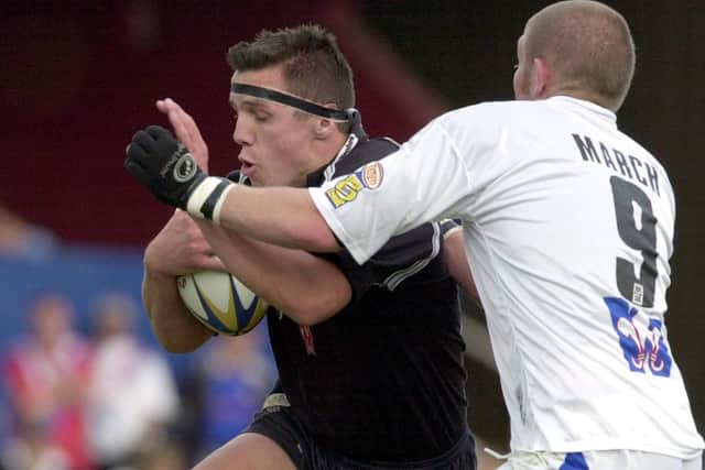 LAST-ING MEMORY: Luke Gale played against Andy Last, left, towards the end of the Hull hooker's career.