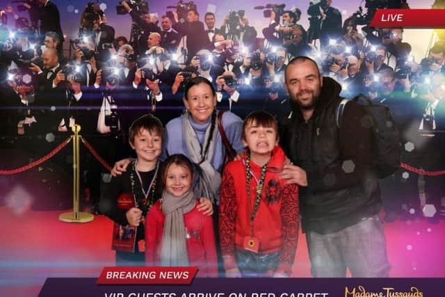 The Cravens, pictured at Madame Tussauds in Blackpool, are looking forward to future days out.
