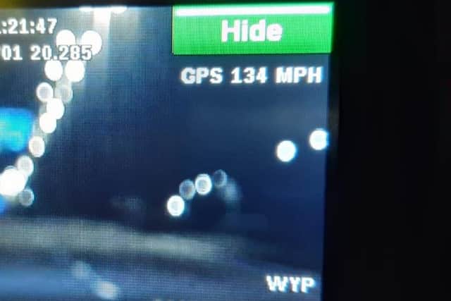 The driver was clocked at 134mph cc WYPRPU