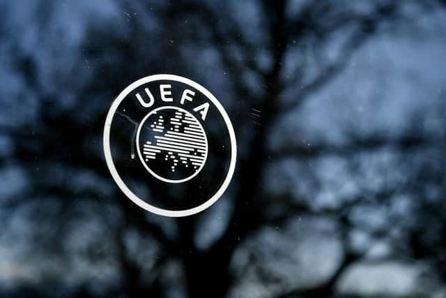 UPDATE: From UEFA as Leeds United's promotion push remains on hold. Photo by FABRICE COFFRINI/AFP via Getty Images.
