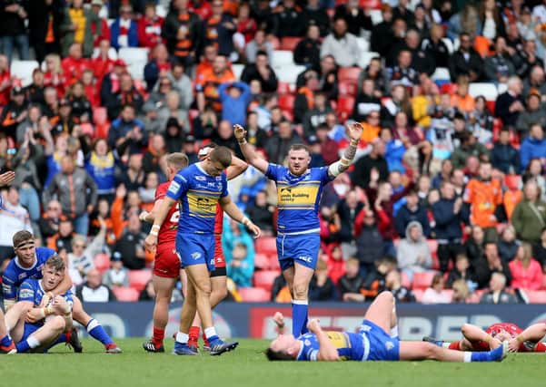 ON HOLD: Leeds Rhinos celebrate their narrow victory over London Broncos at last year's Magic Weekend. This year's event - back in Newcastle - has been postponed due to the coronavirus pandemic. Picture: Richard Sellers/PA.