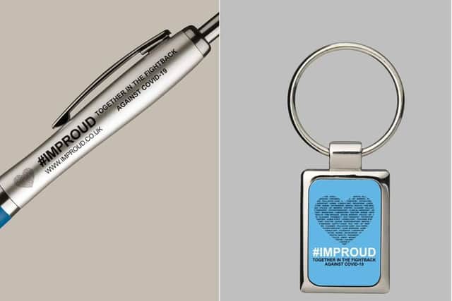 The IMPROUD heart on products is made up of the different roles of key workers
