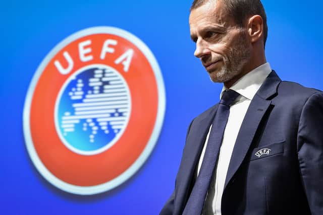 BOOST: For Leeds United from UEFA under their president Aleksander Ceferin. Photo by FABRICE COFFRINI/AFP via Getty Images.