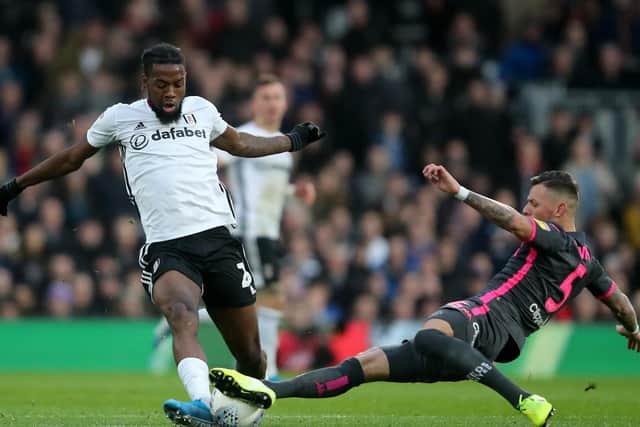 COMPOSED: Leeds United's Brighton loanee centre-back Ben White challenges Fulham's Josh Onomah in December's Championship clash at Craven Cottage. Photo by Marc Atkins/Getty Images.