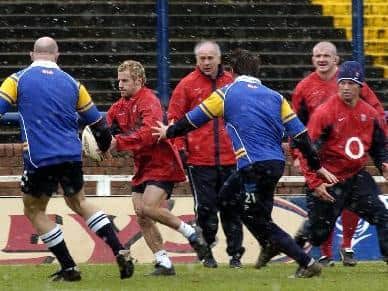 England's rugby union side trained with Rhinos at Headingley in 2005. Picture by Bruce Rollinson.