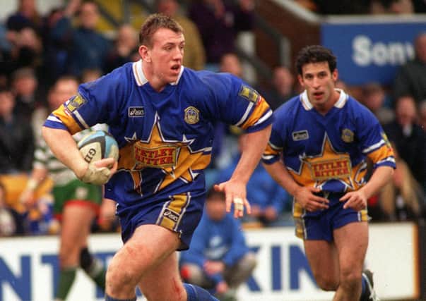 OPENING SALVO: Nick Fozzard scored Leeds' opening try in Super League in 1996. Picture: Steve Riding.