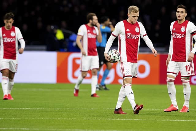 SICKENER: Ajax, pictured in action against AZ Alkmaar in March, have been denied the Eredivisie title. Photo by MAURICE VAN STEEN/ANP/AFP via Getty Images.