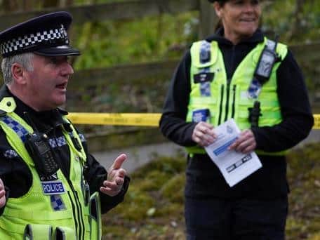 Police and rangers carried out checks on motorists in the vicinity of Aysgarth Falls at the start of the Covid-19 lockdown. Copyright: 2020 Getty Images