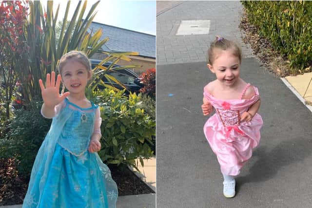 Four-year-old Grace Melling, from Horsforth, took up the challenge after watching her mum and dad run 5km
