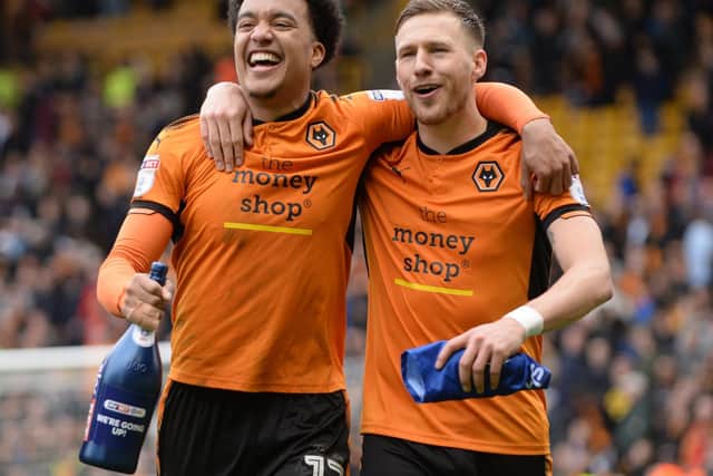 CHAMPIONS: Barry Douglas and Helder Costa won the Championship together with Wolves. Pic: Getty