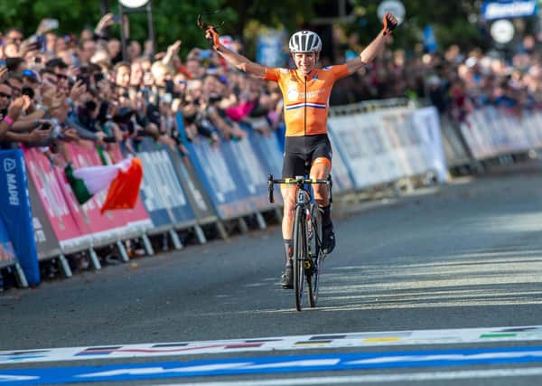 WORLD'S BEST: Annemiek Van Vleuten wins the Elite Women's Road Race at the UCI Championships in Harrogate last September.
