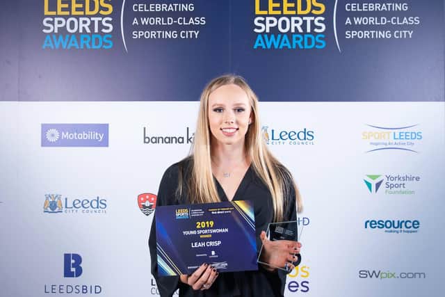 TOP TALENT: Leah Crisp wins the Leeds Sports Awards' young sportswoman award last year.