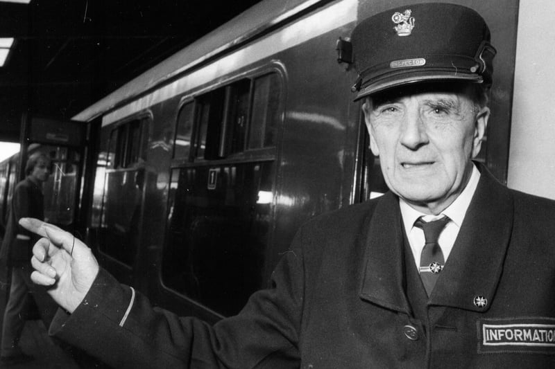 British Rail's 'Mr Information' John Coates retired after a career helping thousands of lost and weary passengers at Leeds City Station. He had been information supervisor and station guide as part of 42 years service on the railways.