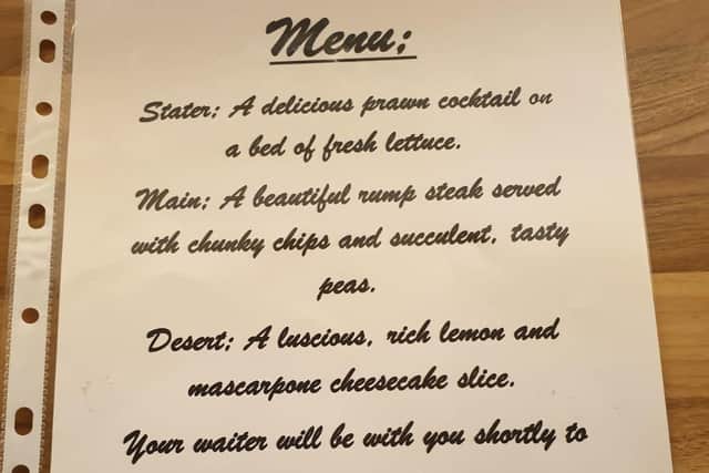 Maisy, 11, Isla, 9, and Georgie, 5, even created their own menu for the meal.