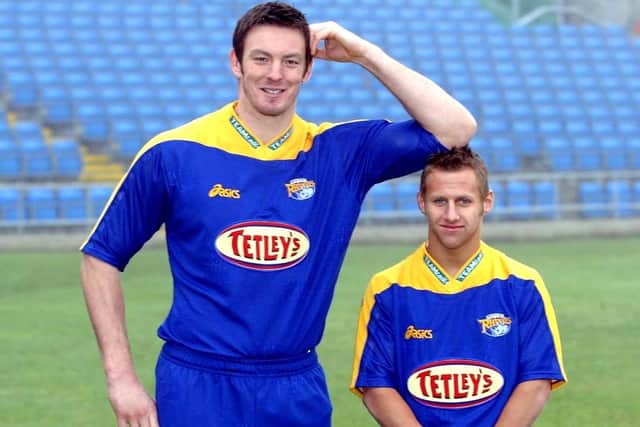 Wayne McDonald and Rob Burrow in 2002. Picture by Andrew Varley.