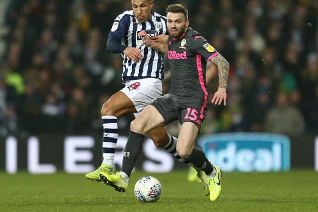 CLEAR TOP TWO: Leeds United's Stuart Dallas, right, and West Brom's Jake Livermore battle it out during January's Championship clash at The Hawthorns. Photo by Lewis Storey/Getty Images.