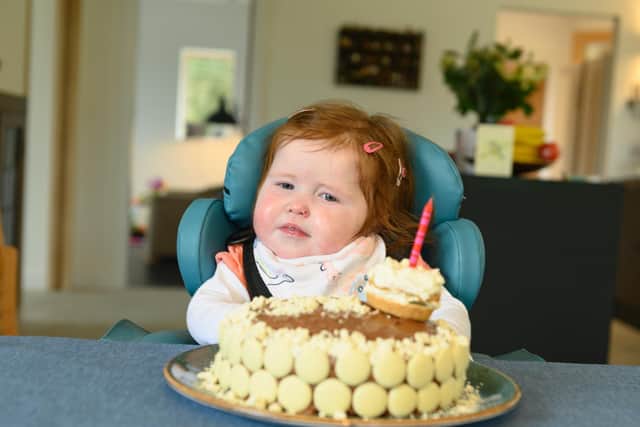 Cecelia, pictured on her first birthday.