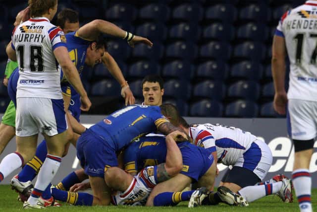 Danny Buderus' late try sealed Leeds' comeback win against Wakefield at the 2010 Magic Weekend. Picture by Lynne CameronPA Wire.