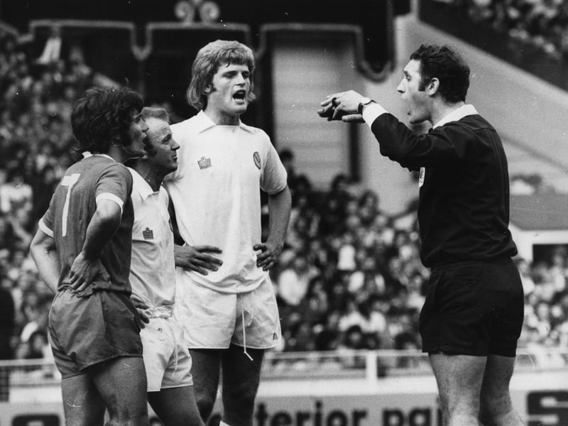 The midfielder, Leeds' greatest captain, saw red at Wembley against Liverpool in the Charity Shield and in Division One games against Fulham and Forest.