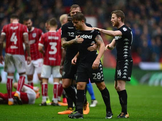 Dismissed: Gaetano Berardi seeing red against Bristol City. Pic: Getty.