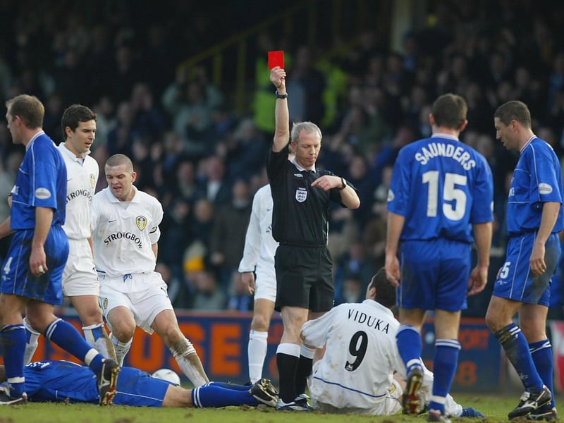This red,for a challenge on Andy Hessenthaler of Gillingham, was followed by one against Leicester and another at Bolton Wanderers