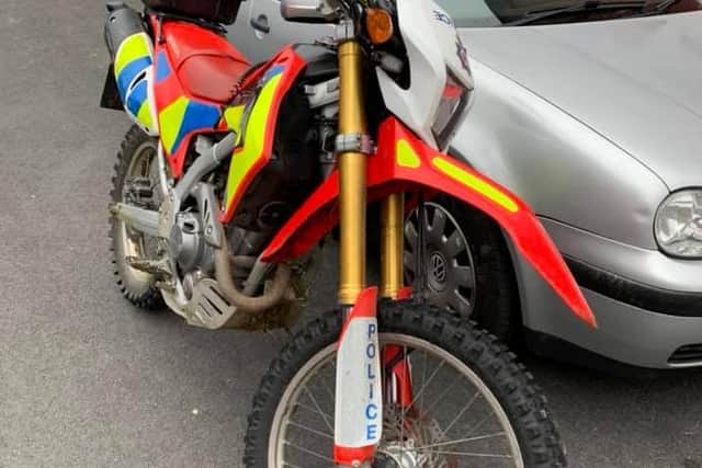 The bike was seized by police