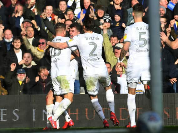 POLE POSITION: Leeds United lead the Championship currently and would almost certainly go up under any data model used to decide promotion.