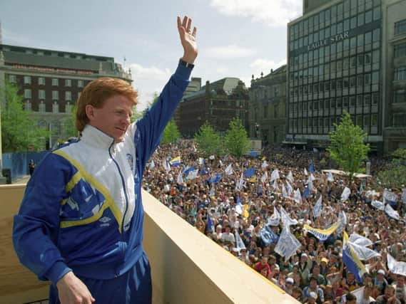 Gordon Strachan waves to the crowds. PIC: YPN