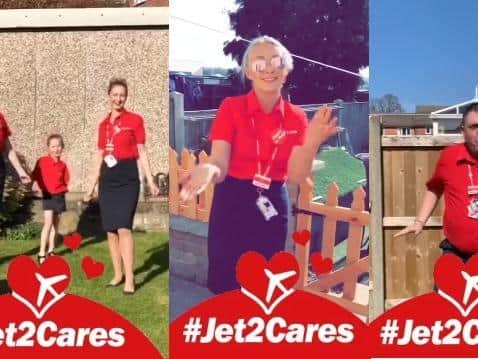 Grounded Leeds Jet2 staff have recreated their television advertfeaturing Jess Glynne's 'Hold Your Hand'.