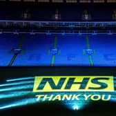 Elland Road was lit up in blue as a thank you to the NHS cc @paentertainments