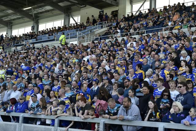 A crowded South Stand at Emerald Headingley. Social distancing has prevented scenes like this for more than six weeks. Picture by Steve Riding