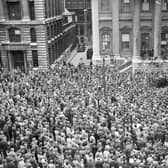 Huge crowds gathered in London 75 years ago to mark VE Day.