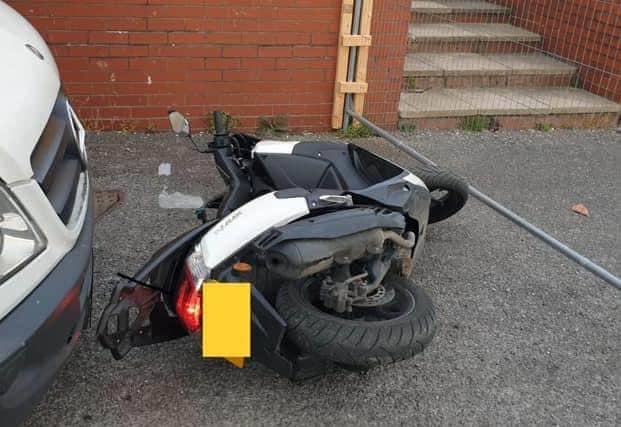 The man abandoned the stolen motorbike (photo: West Yorkshire Police).