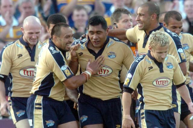 Ali Lauitiiti's five try haul for Rhinos at Wakefield in 2005 was a Super League record for a forward. Picture by Steve Riding.
