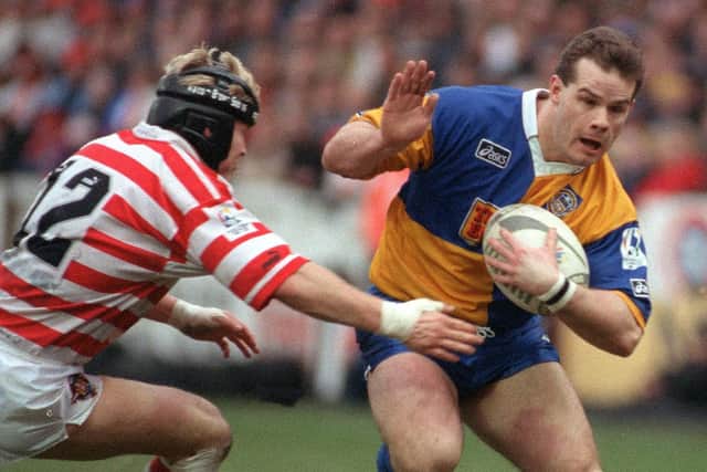 Craig Innes scored one of Leeds' two tries when they were crushed by Wigan in the 1995 Premiership final. Picture by Steve Riding.
